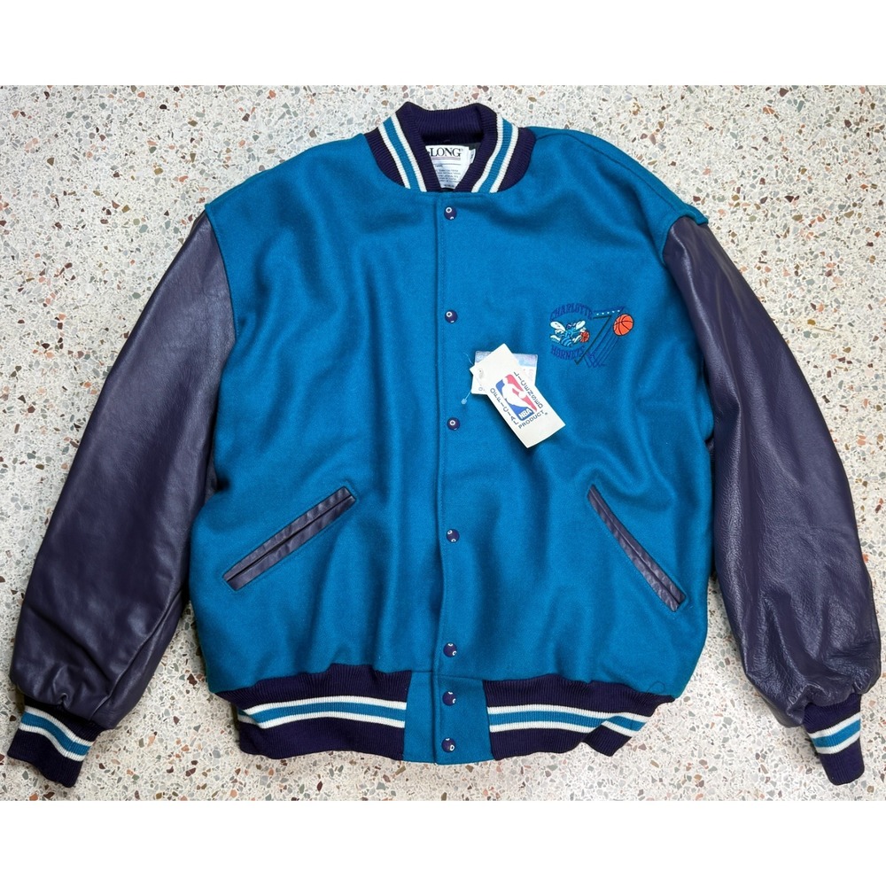 Delong‎ Vintage NBA Charlotte Hornets Embroidered Varisty Jacket Size 3X